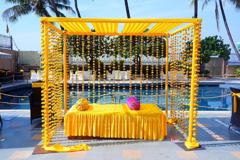 Poolside event setup